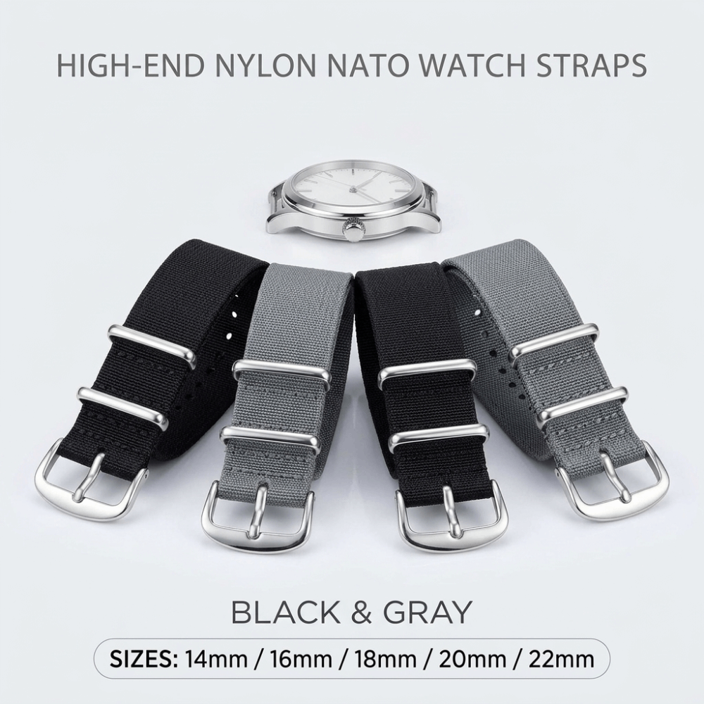 حزام ساعة ناتو 14/16/18/20/22  - مراجعة Nato Strap Nylon وسعره