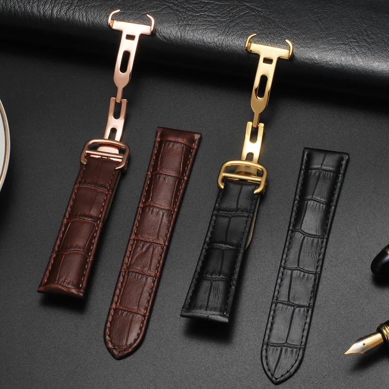 جلد طبيعي حزام الساعات مع الخي - مراجعة Cartier Watch Tank وسعره