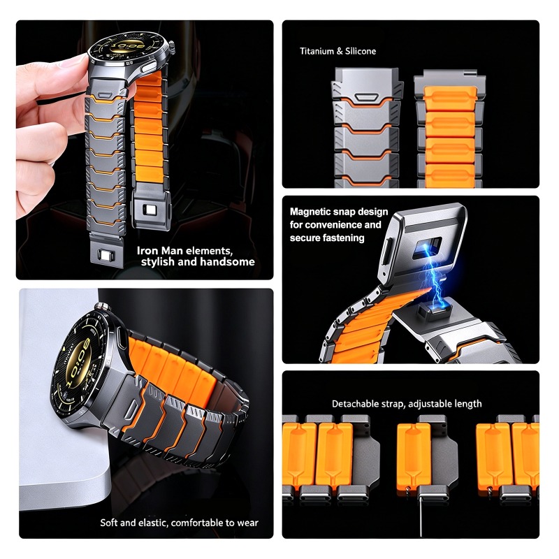حزام مطاطي من التيتانيوم 22 مل - مراجعة Silicone Watch Band 22Mm وسعره